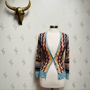Missoni for Target Long Sleeve Multicolor Button Up Cardigan Sweater Size Medium